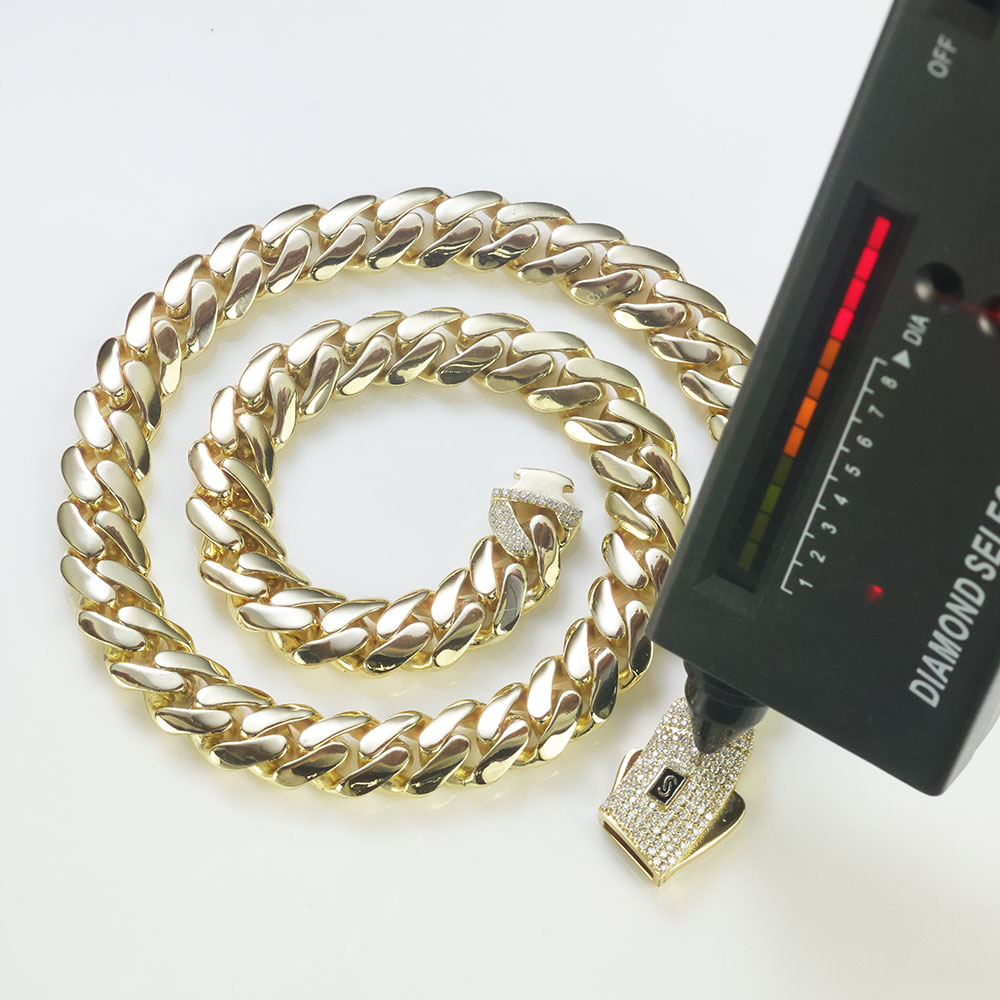 Cuban Link Chain 12Mm - ESKEEM New 925 Silver Monaco Chain
