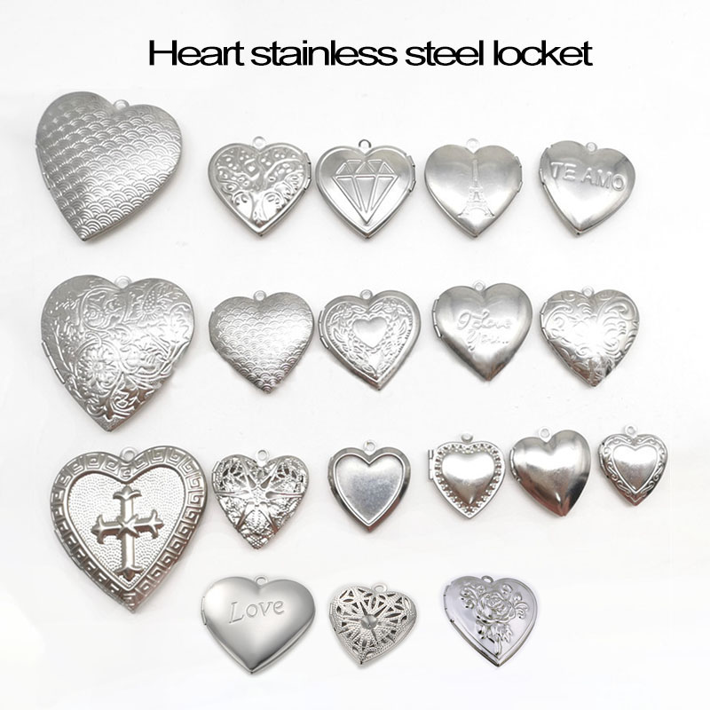 Heart Locket Necklace Photo - Love Heart Locket Station 20pc/Lot DIY