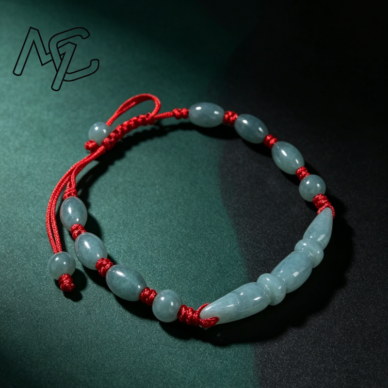 Bracelets - Natural Blue water Jade Burma Emerald