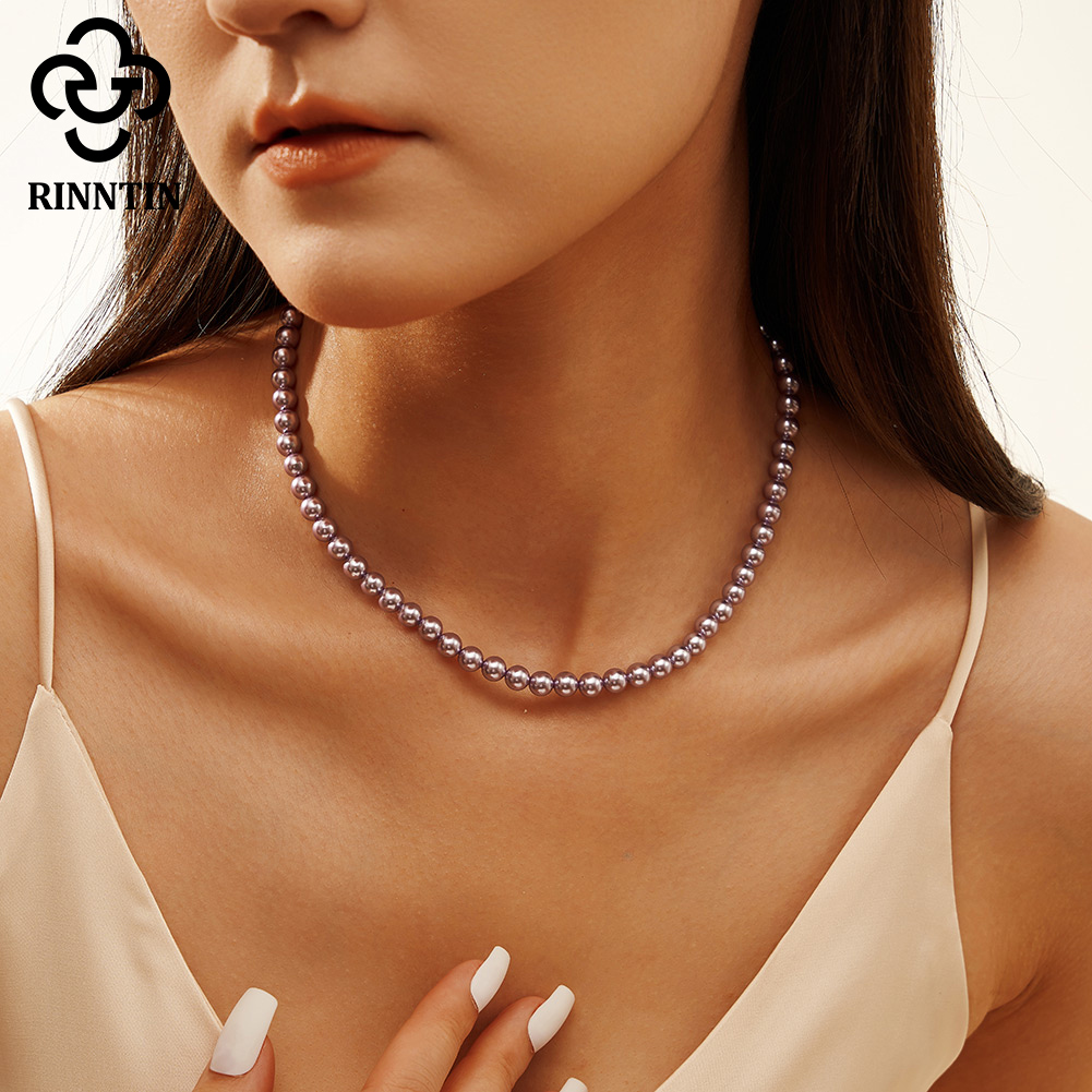 Rinntin 925 Silver Simple Pear - Pearl Choker Necklace Vintage 评论和价格
