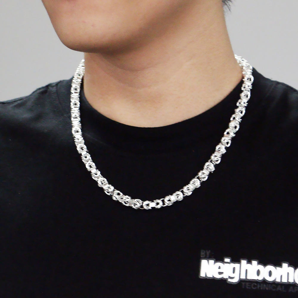 925 Sterling Silver Hip Hop Bo - 925 Sterling Silver Chain Necklace Men 评论和价格