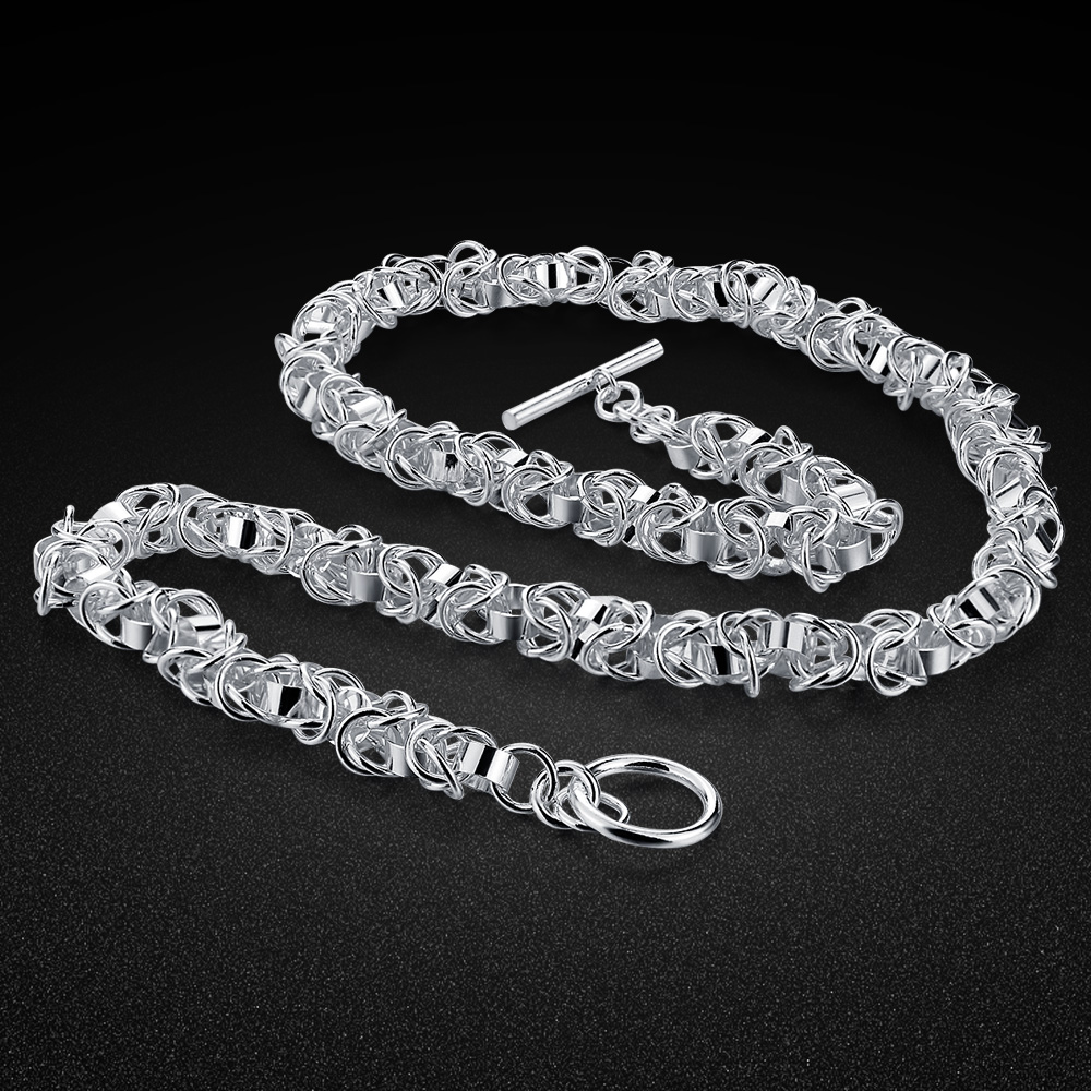 925 Sterling Silver Hip Hop Bo - 925 Sterling Silver Chain Necklace Men 评论和价格
