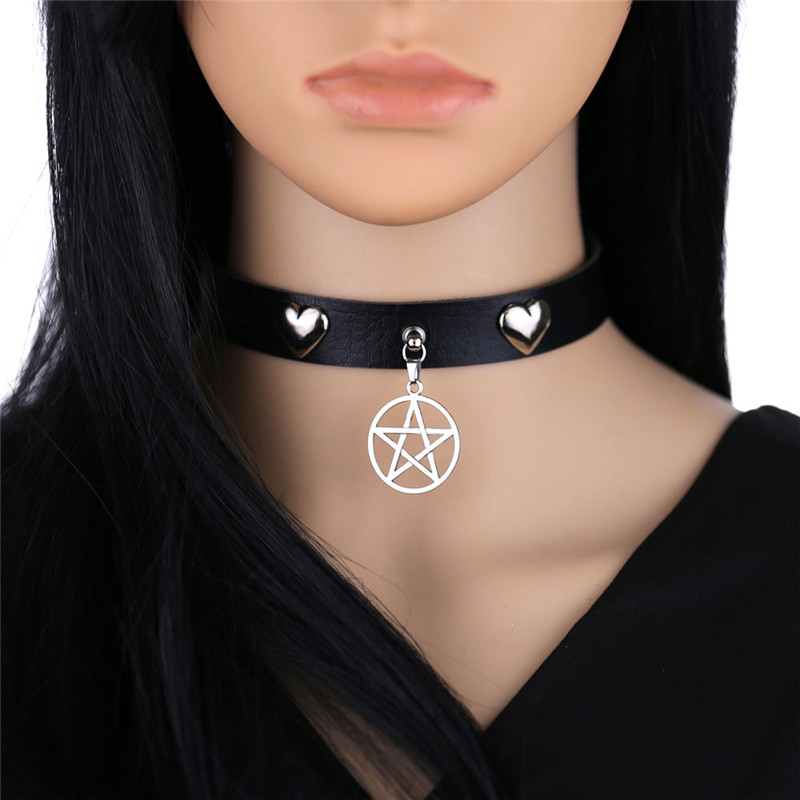 Punk Halloween Emo Cosplay Bla - Goth Punk Spike Choker 评论和价格