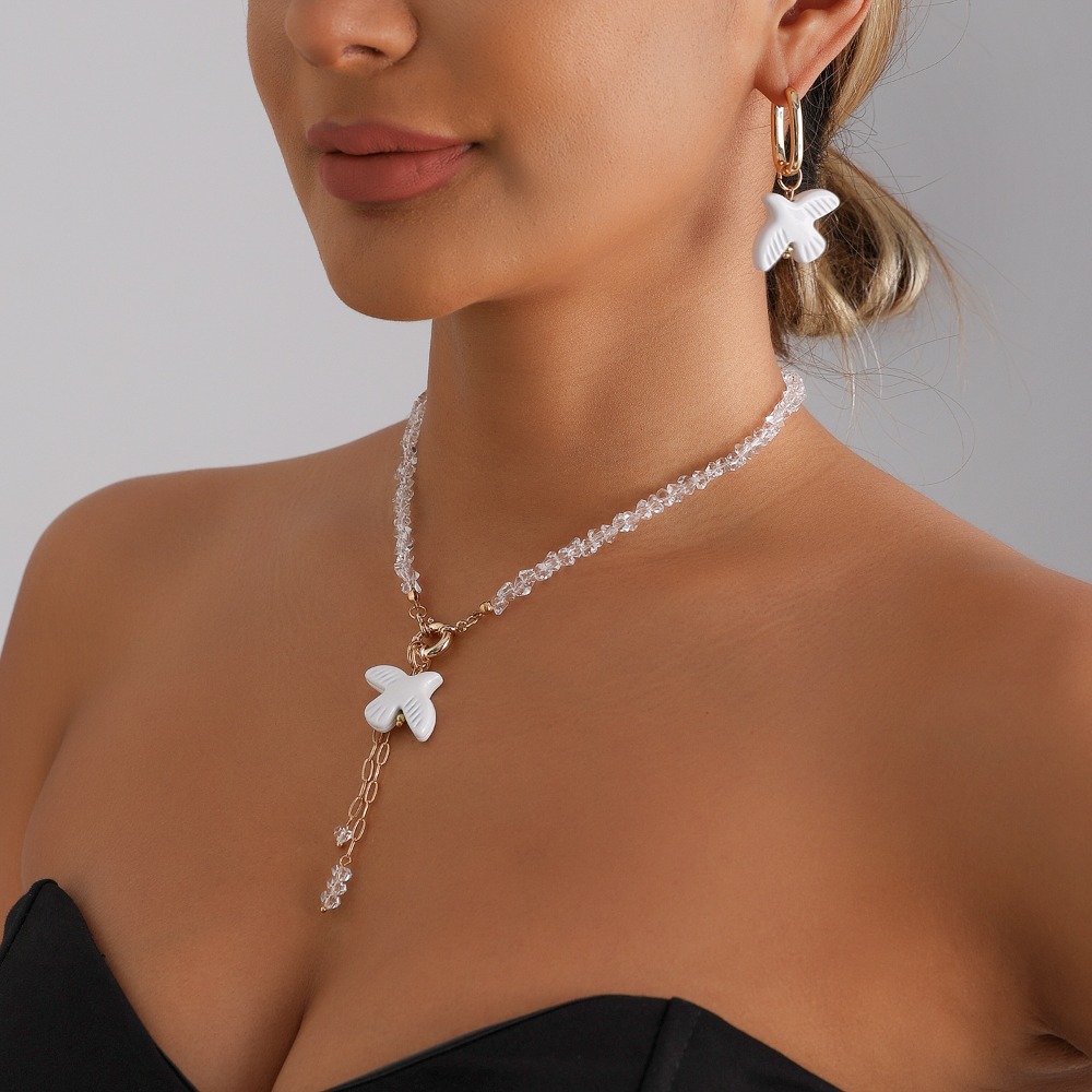 White Dove Pearl Choker Neckla - Layered Pendant Necklace Aesthetic 评论和价格