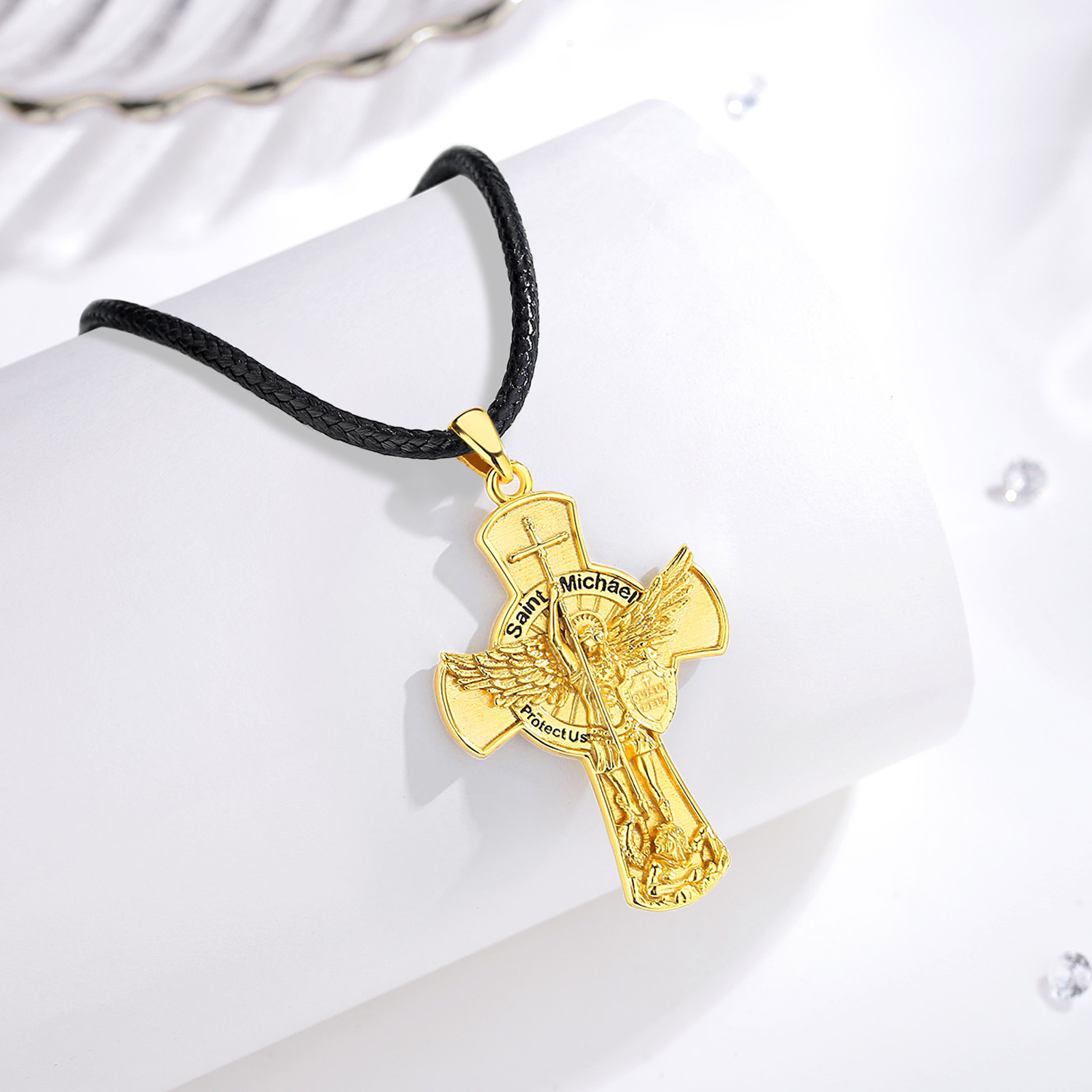 Eudora St.Michael Archangel Ne - 925 Sterling Silver Chain Necklace Men 评论和价格