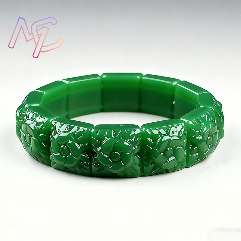 Real Jade Flower Bracelet Bang - Bracelets 评论和价格