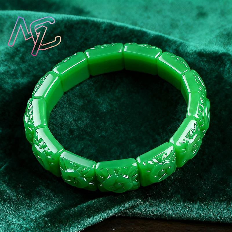 Real Jade Flower Bracelet Bang - Bracelets 评论和价格