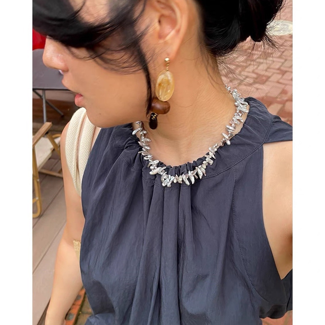 Bohemian Baroque Pearl Choker  - Pearl Choker Necklace Vintage 评论和价格