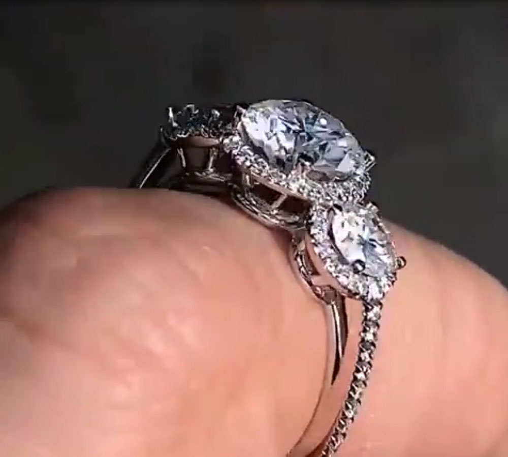 Custom Real Platinum PT950 Wom - Moissanite Engagement Ring 1 Carat 评论和价格