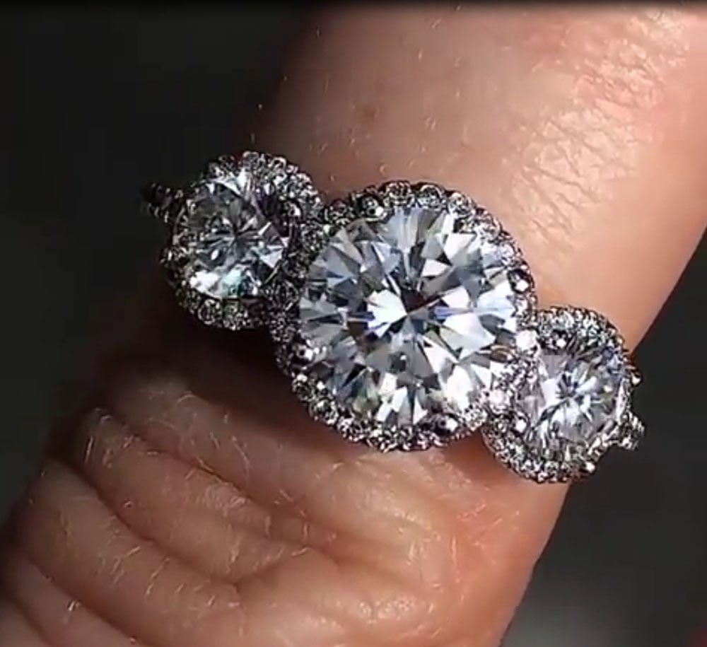 Custom Real Platinum PT950 Wom - Moissanite Engagement Ring 1 Carat 评论和价格